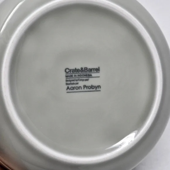 Crate & Barrel Aaron Probyn Light Gray Bowl 6" Cereal Soup - Picture 3 of 9